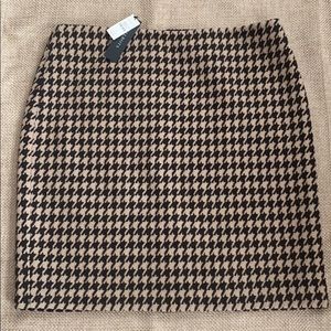 Talbots Brown Wool Houndstooth Skirt Sz 14